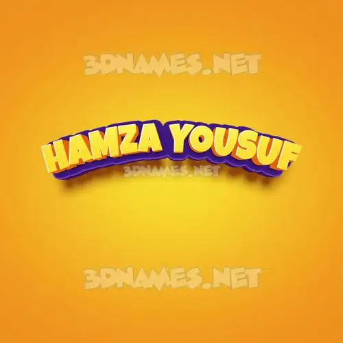 hamza yousuf in Orange Toon style - 3D name wallpaper