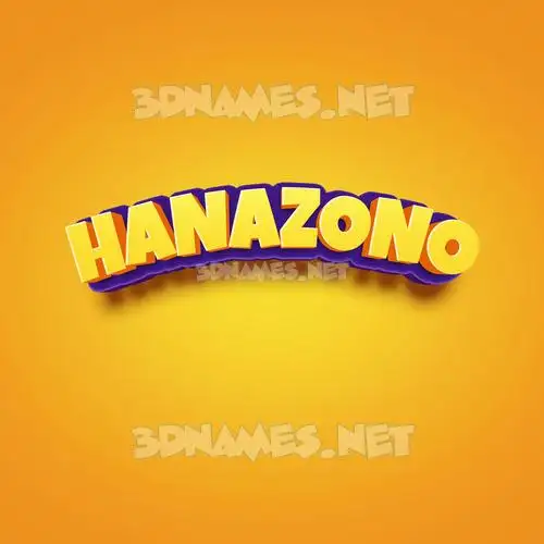 hanazono in Orange Toon style - 3D name wallpaper