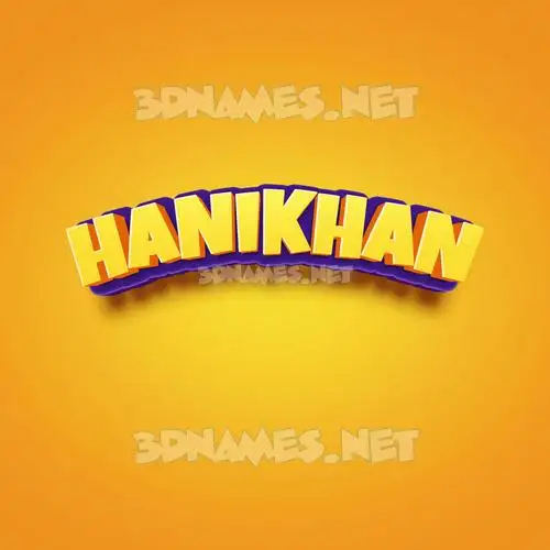 hanikhan in Orange Toon style - 3D name wallpaper hanikhan in Orange Toon style - 3D name wallpaper