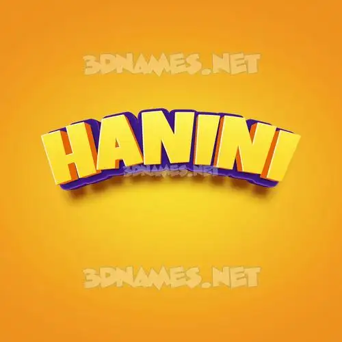 hanini in Orange Toon style - 3D name wallpaper