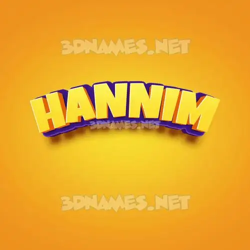 hannim in Orange Toon style - 3D name wallpaper