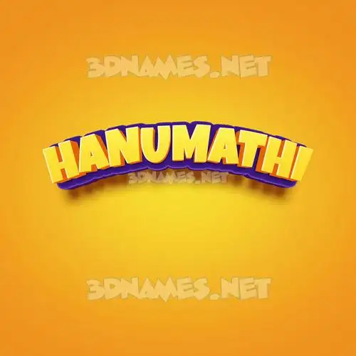 hanumathi in Orange Toon style - 3D name wallpaper