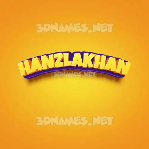 hanzlakhan in Orange Toon style - 3D name wallpaper