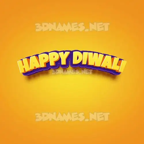 happy diwali in Orange Toon style - 3D name wallpaper