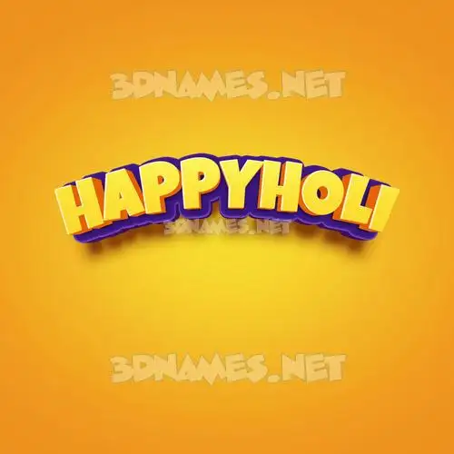 happyholi in Orange Toon style - 3D name wallpaper happyholi in Orange Toon style - 3D name wallpaper