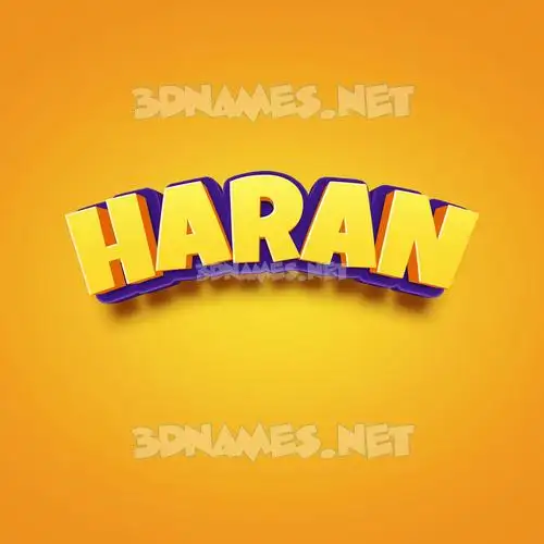 haran in Orange Toon style - 3D name wallpaper