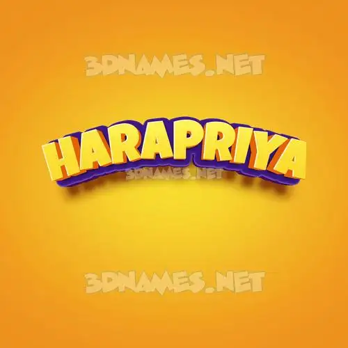 harapriya in Orange Toon style - 3D name wallpaper