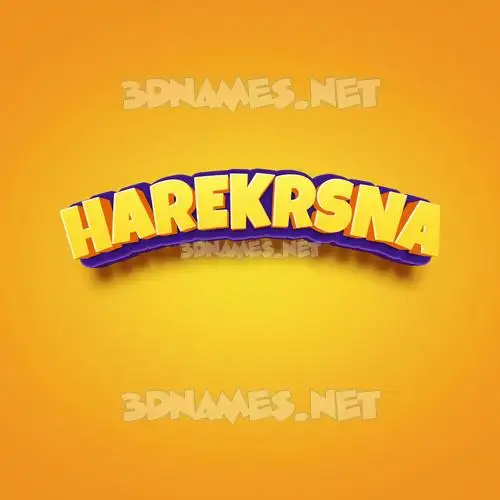 harekrsna in Orange Toon style - 3D name wallpaper