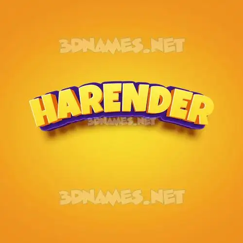 harender in Orange Toon style - 3D name wallpaper