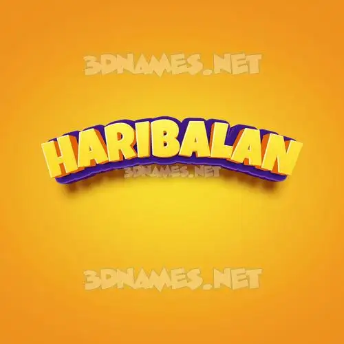 haribalan in Orange Toon style - 3D name wallpaper