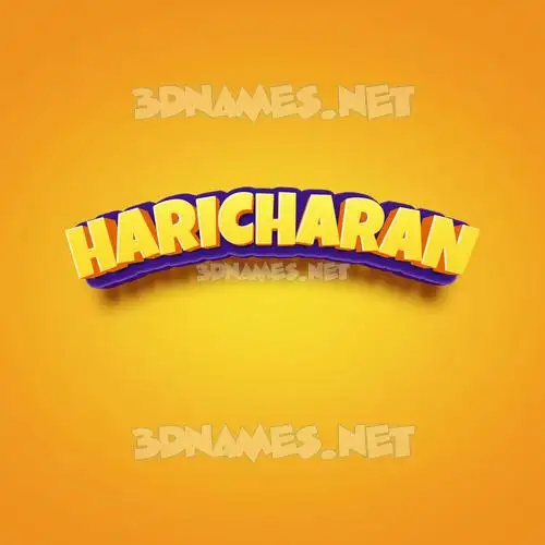 haricharan in Orange Toon style - 3D name wallpaper
