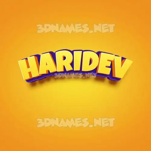 haridev in Orange Toon style - 3D name wallpaper