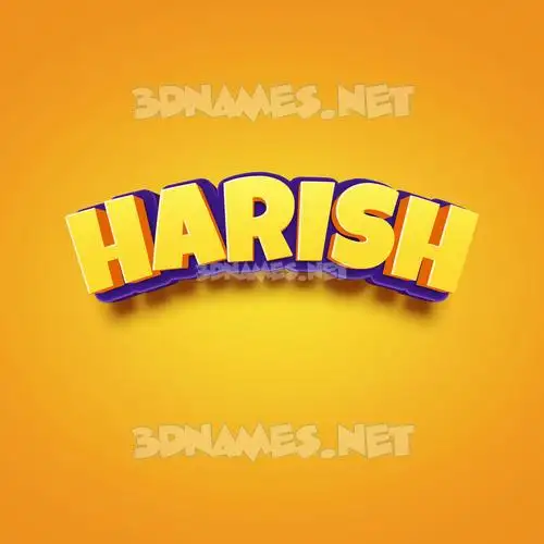 harish in Orange Toon style - 3D name wallpaper