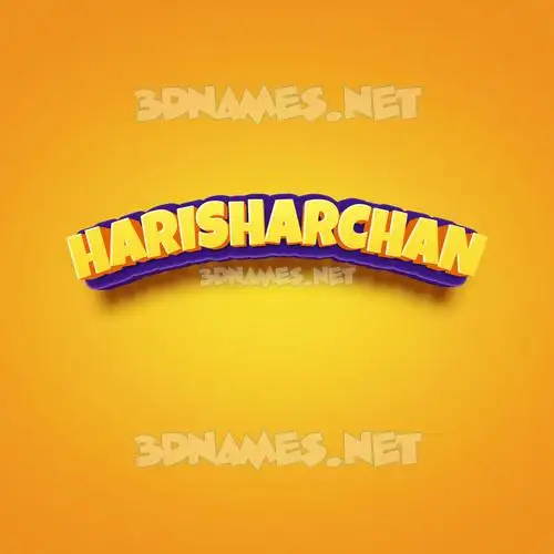 harisharchan in Orange Toon style - 3D name wallpaper