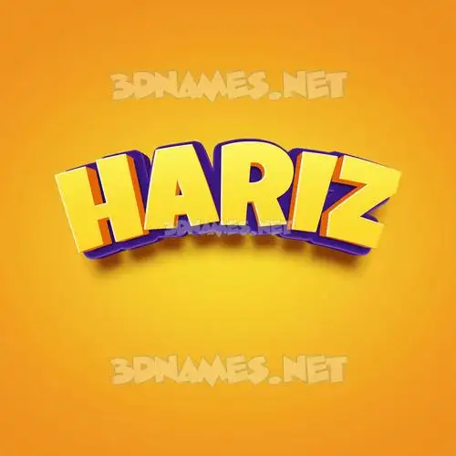 hariz in Orange Toon style - 3D name wallpaper