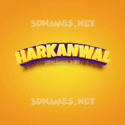 harkanwal in Orange Toon style - 3D name wallpaper