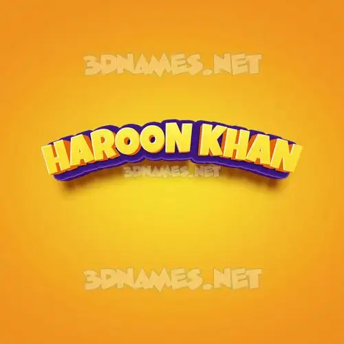 haroon khan in Orange Toon style - 3D name wallpaper