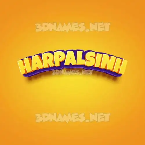 harpalsinh in Orange Toon style - 3D name wallpaper