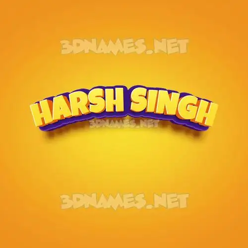 harsh singh in Orange Toon style - 3D name wallpaper