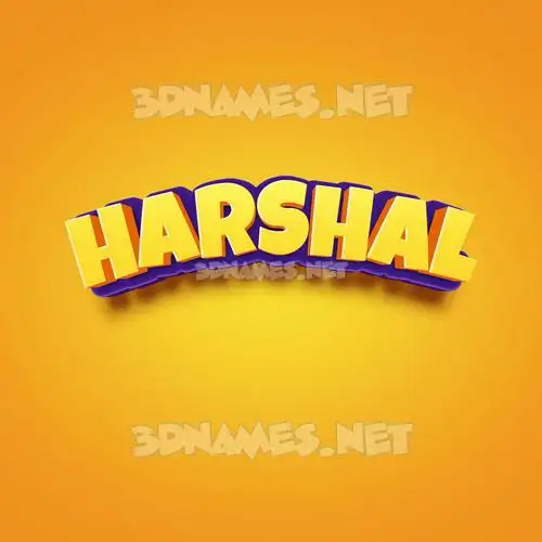 harshal in Orange Toon style - 3D name wallpaper
