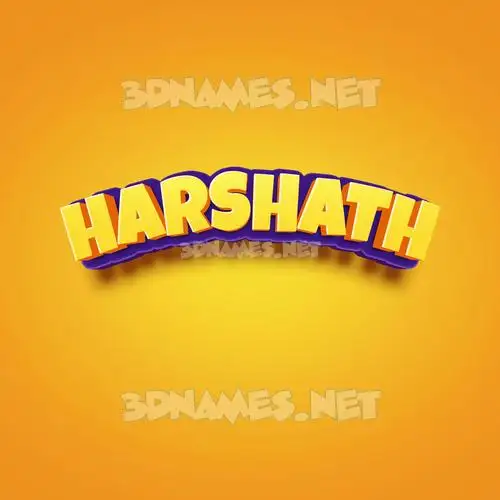 harshath in Orange Toon style - 3D name wallpaper