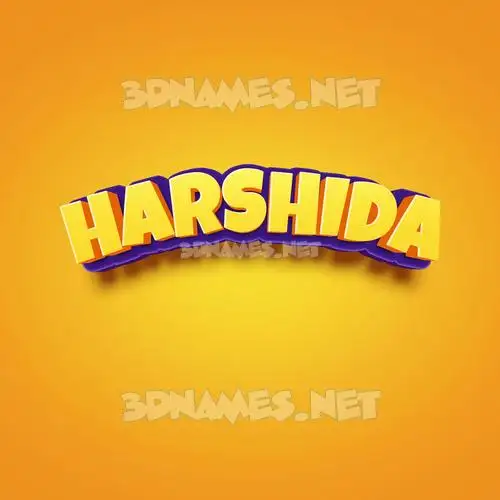 harshida in Orange Toon style - 3D name wallpaper