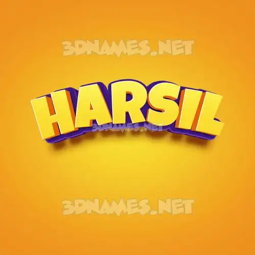 harsil in Orange Toon style - 3D name wallpaper