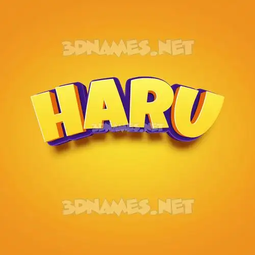 haru in Orange Toon style - 3D name wallpaper