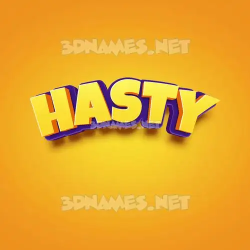 hasty in Orange Toon style - 3D name wallpaper