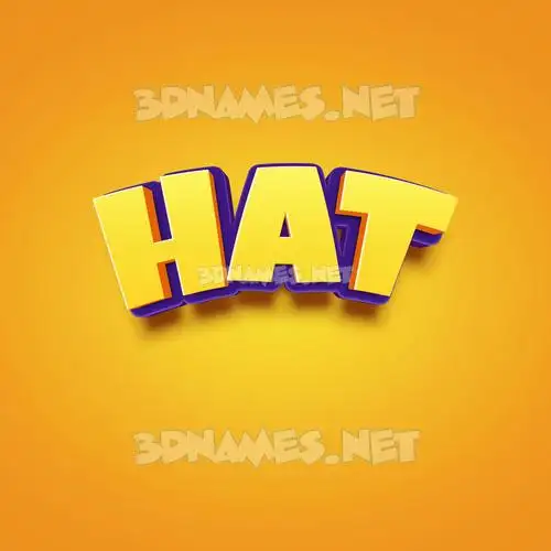 hat in Orange Toon style - 3D name wallpaper hat in Orange Toon style - 3D name wallpaper