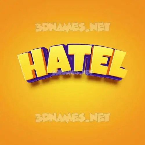 hatel in Orange Toon style - 3D name wallpaper hatel in Orange Toon style - 3D name wallpaper