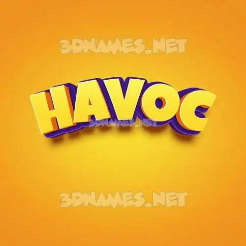 havoc in Orange Toon style - 3D name wallpaper