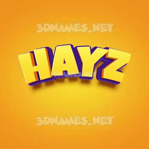 hayz in Orange Toon style - 3D name wallpaper