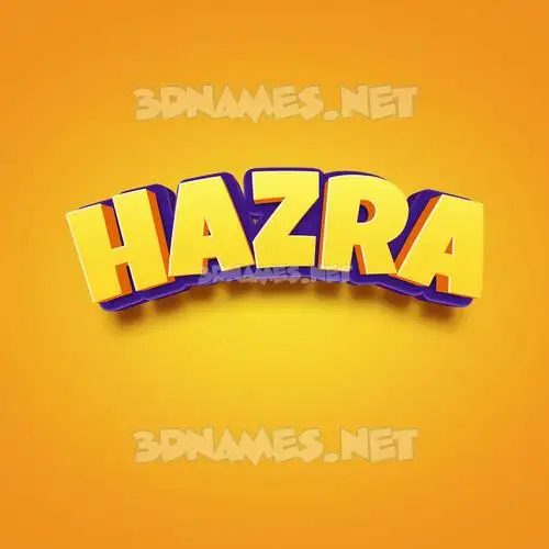 hazra in Orange Toon style - 3D name wallpaper