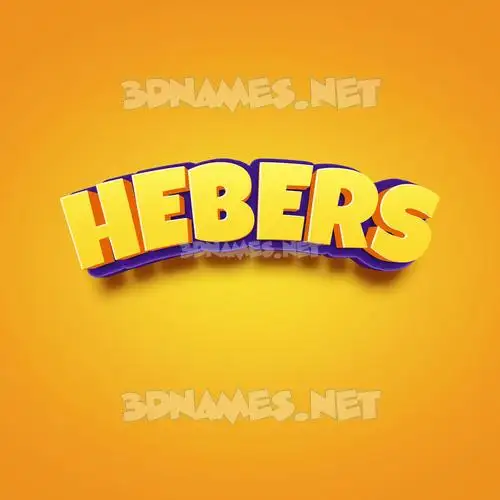hebers in Orange Toon style - 3D name wallpaper