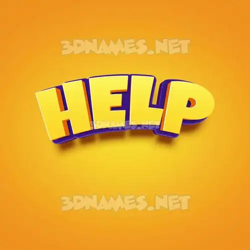 help in Orange Toon style - 3D name wallpaper