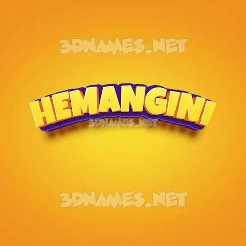 hemangini in Orange Toon style - 3D name wallpaper