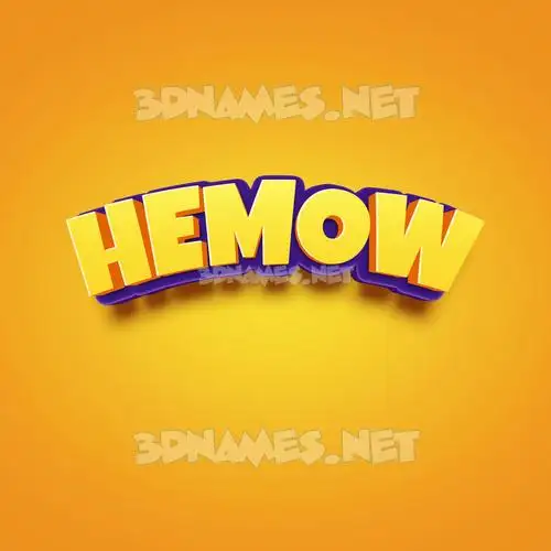 hemow in Orange Toon style - 3D name wallpaper hemow in Orange Toon style - 3D name wallpaper