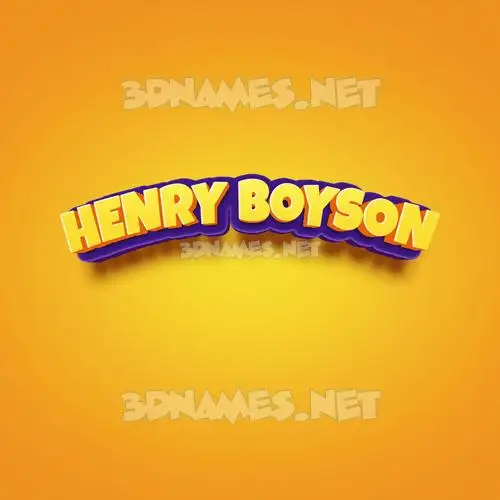henry boyson in Orange Toon style - 3D name wallpaper