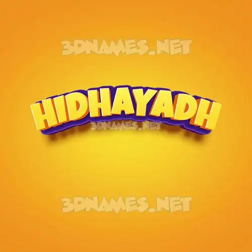 hidhayadh in Orange Toon style - 3D name wallpaper hidhayadh in Orange Toon style - 3D name wallpaper