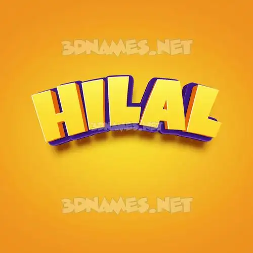 hilal in Orange Toon style - 3D name wallpaper hilal in Orange Toon style - 3D name wallpaper