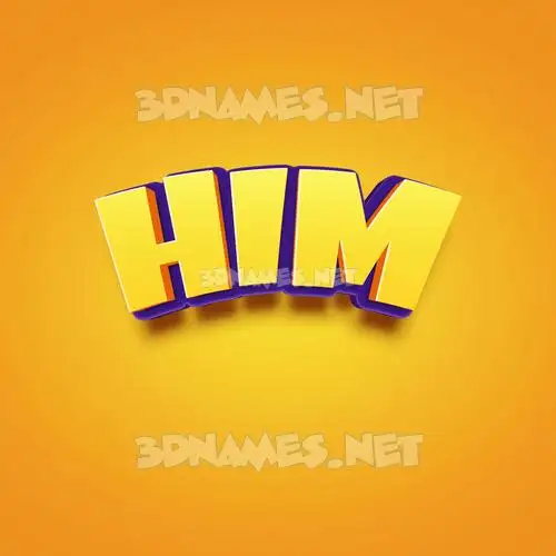him in Orange Toon style - 3D name wallpaper