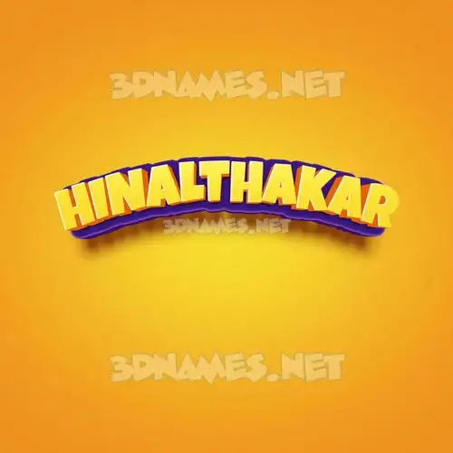 hinalthakar in Orange Toon style - 3D name wallpaper