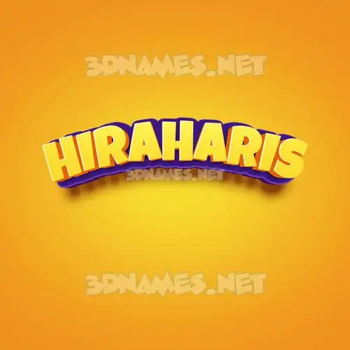 hiraharis in Orange Toon style - 3D name wallpaper