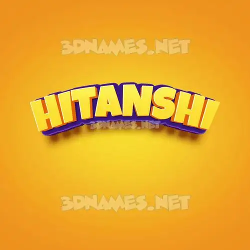 hitanshi in Orange Toon style - 3D name wallpaper
