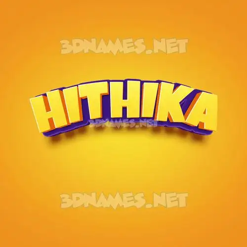 hithika in Orange Toon style - 3D name wallpaper