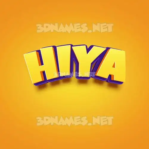 hiya in Orange Toon style - 3D name wallpaper