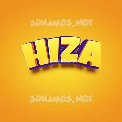 hiza in Orange Toon style - 3D name wallpaper hiza in Orange Toon style - 3D name wallpaper