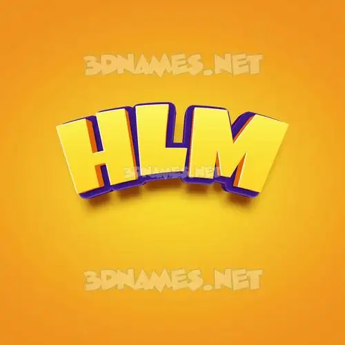hlm in Orange Toon style - 3D name wallpaper