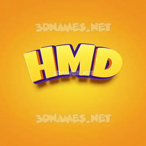 hmd in Orange Toon style - 3D name wallpaper